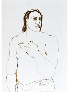 Untitled Figure with Arm Across Chest by Yvonne Cheng