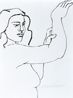 Untitled Figure with Hand on Arm by Yvonne Cheng
