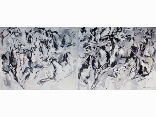 Stomping Horses Diptych  by John Young (1909-1997)