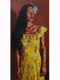 Kehaunani in Yellow Muu' Muu' by James Goss