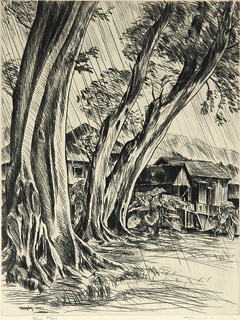 Rain   by Huc Luquiens (1881-1961)