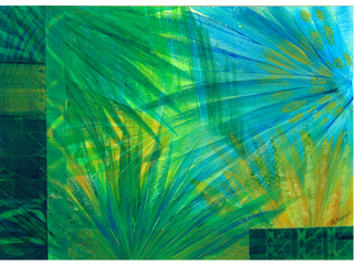 Tapa Palms Blue I by Laurie McKeon