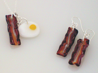 Bacon Earrings by Jessica Landau (View 2)