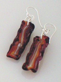 Bacon Earrings by Jessica Landau