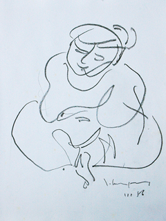 Untitled:  Seated Woman by John Young (1909-1997)