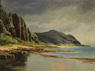 Near Makaha Caves, Kaena Point, Looking Towards  Makaha by Lloyd Sexton (1912-1990)