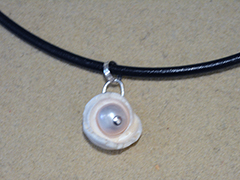 Sterling Silver Pearl and Puka Necklace by Debra Casey (View 2)