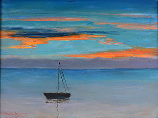 Sailboat at Sunset (63) by Peter Hayward (1905-1993)