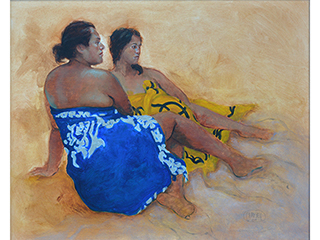 untitled 2 women in repose by Chris Campbell