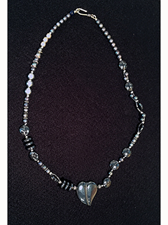 Hematite Pearl & Silver #3 by Elaine Imoto