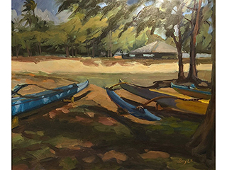 Kailua Canoes by Lynne Boyer