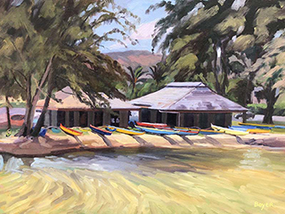 Canoe Colors of Kailua by Lynne Boyer