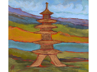 Golden Pagoda on the Sea by Amy  Markham