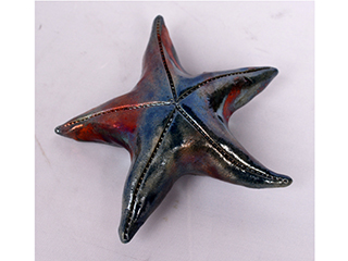 Raku Starfish (sm) by Noreen Watanabe