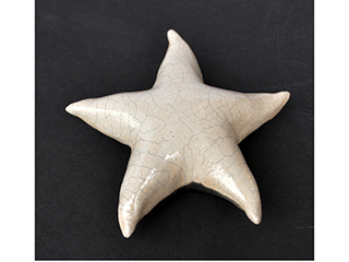 White Raku Starfish by Noreen Watanabe