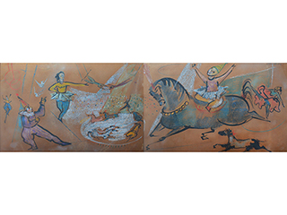 Circus Diptych by John Young (1909-1997)