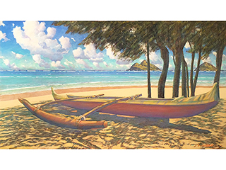 Canoe in the Shade by Russell Lowrey