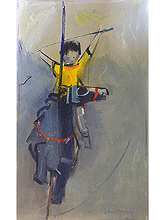 Untitled - Child on a Merry Go Round Horse by John Young (1909-1997)