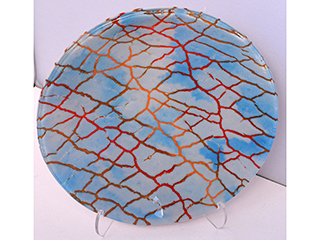 Blue Fissured Bowl by Terry Savage