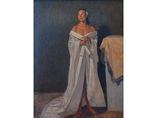 Woman in White Kimono by Fred  Salmon