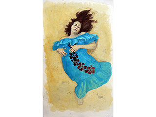 Reclining Woman in Blue by Chris Campbell