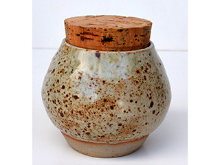 Ash Glazed Salt Pot with Lava Salt by Kim Markham