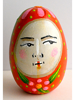 Kokeshi Egg #3 by Sandra Blazel