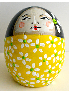 Kokeshi Egg #7 by Sandra Blazel