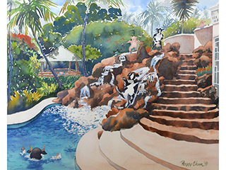 Pool Party by Peggy Chun (1946-2008)