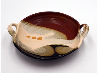 Untitled Small Platter w/handle #1102 by Charles Higa (1933-2012)