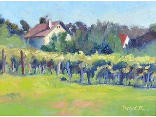 Village Counry Cottage by Lynne Boyer