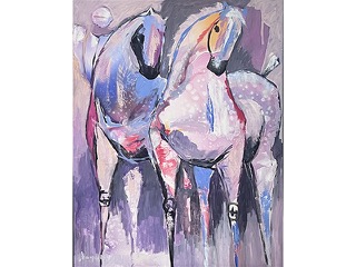 Pink and Purple Horses by Luigi Fumagalli