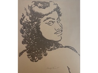 Woman with Haku looking over Right Shoulder by Madge  Tennent (1889-1972)