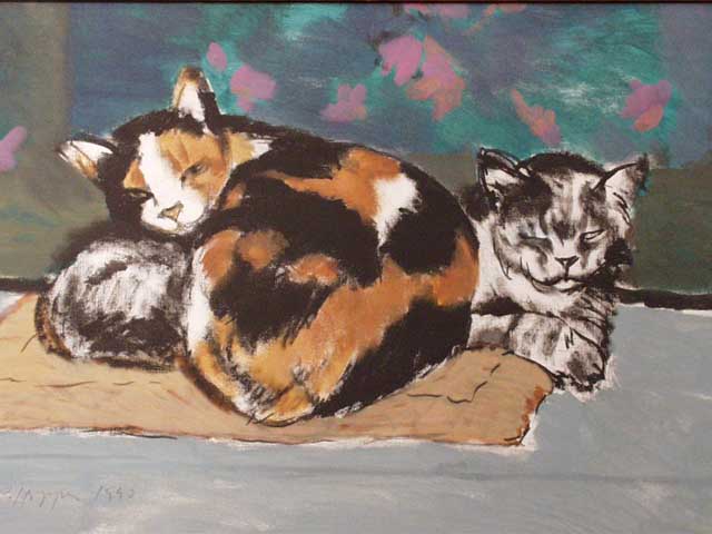 2 Cats by Pegge Hopper