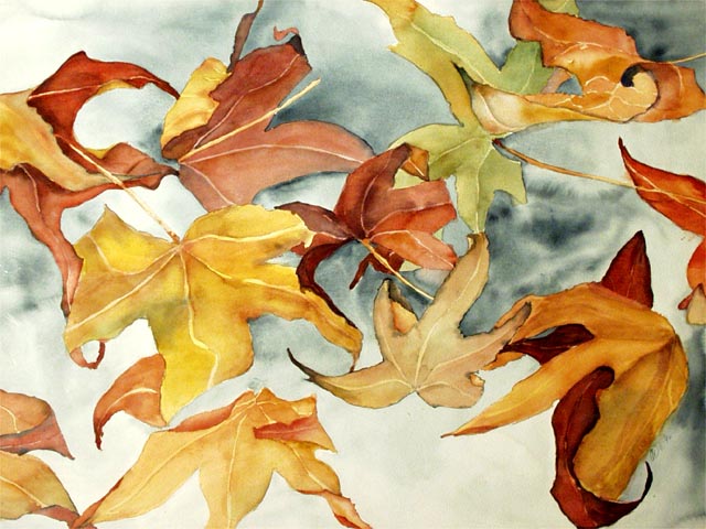 Cedar Street Galleries - Artwork ID #2886 - Claudia Wallace - Autumn leaves