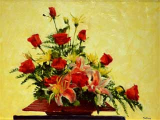 Red Roses Bouquet by Fred  Salmon