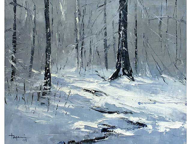 Snow and Woods by Hiroshi Tagami (1928-2014)