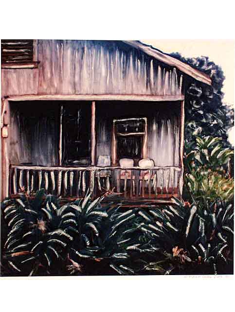 Plantation House w/ Bird of Paradise  by Marcia Duff
