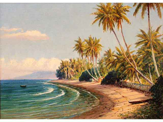 Lahaina Beach (Looking at Lanai) by D. Howard Hitchcock (1861-1943)