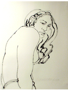 Woman Looking Over Shoulder by Yvonne Cheng