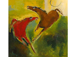 Two Horses by John Young (1909-1997)