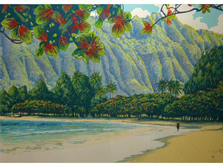 Kahana Bay (Day) by Russell Lowrey