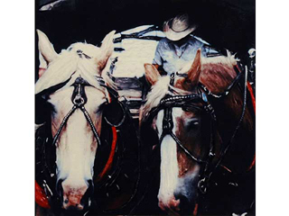 Two Horses Waiting by Marcia Duff