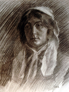 Portfolio Study:  Woman with Headpiece by Shirley Russell (1886-1985)