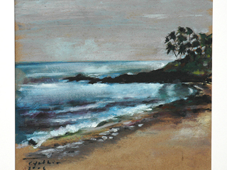 Black Coast Line and Palms by Cynthia  Cooke 