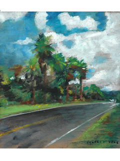 Road and Palms by Cynthia  Cooke 