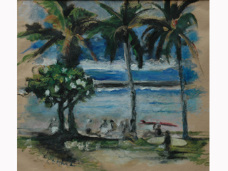 Surfers and Palms by Cynthia  Cooke 