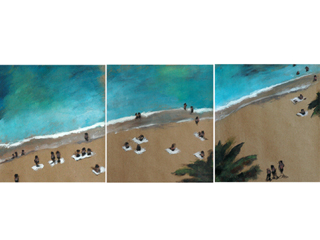 Palms On The Beach (Triptych) by Cynthia  Cooke 