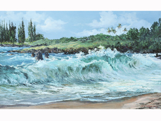 Kai Po'i (Breaking Shore Surf - Hana) by Betty Hay Freeland (1941-2023)