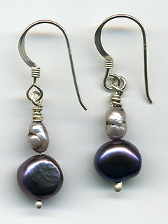 Purple Pearl Earrings by Peter Vogt & Ingrid Manzione 